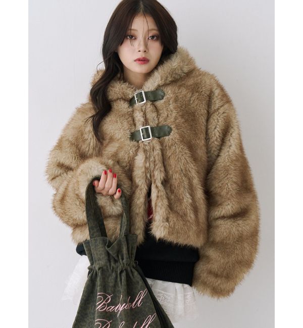 jouetie「ベルトフードファージャケット」|ブルゾン・スタジャン|