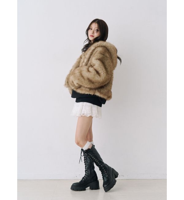 jouetie「ベルトフードファージャケット」|ブルゾン・スタジャン|