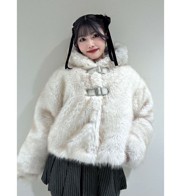 jouetie「ベルトフードファージャケット」|ブルゾン・スタジャン|