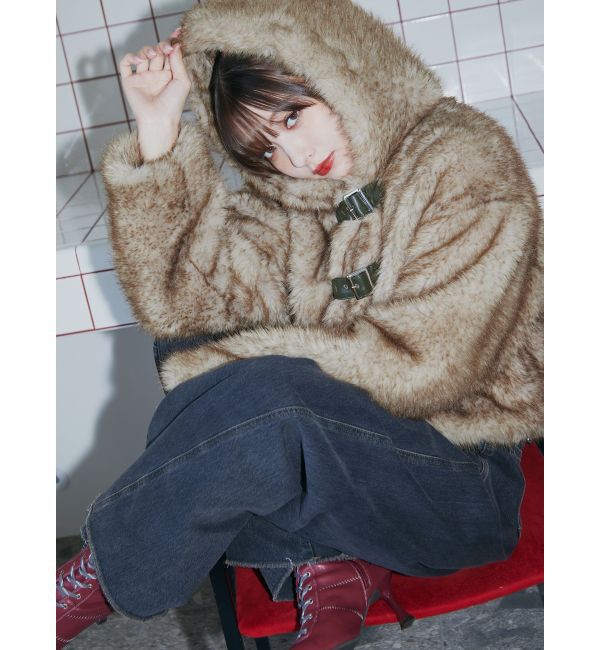 jouetie「ベルトフードファージャケット」|ブルゾン・スタジャン|