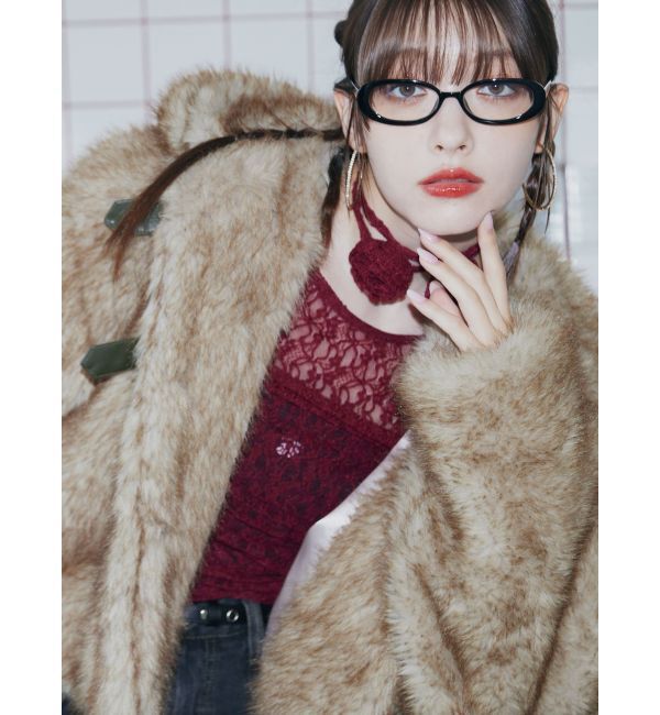 jouetie「ベルトフードファージャケット」|ブルゾン・スタジャン|