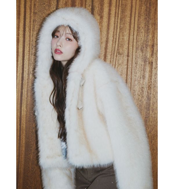 jouetie「ベルトフードファージャケット」|ブルゾン・スタジャン|