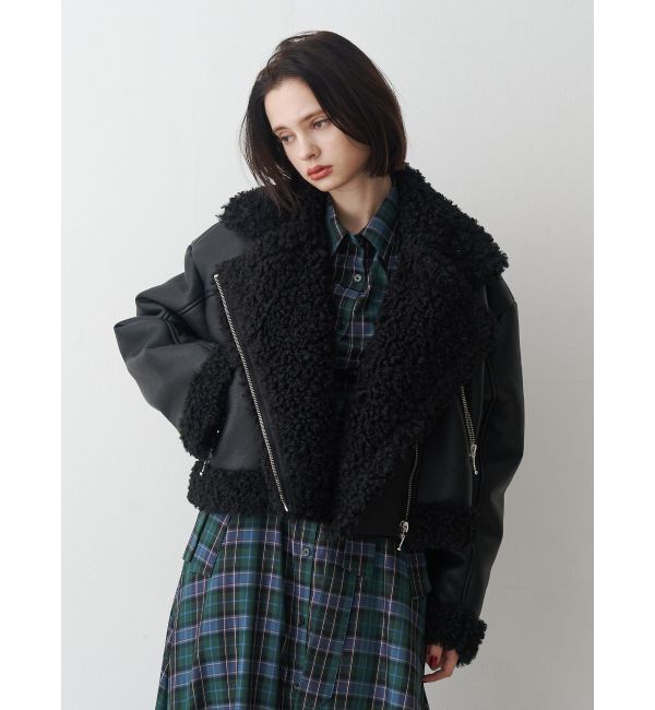 jouetie「フェイクムートンショートジャケット」|その他|ブラック