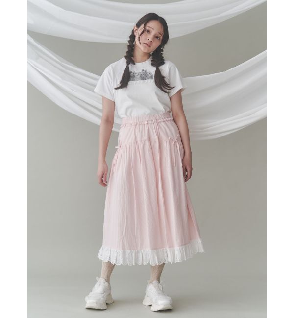 merry jenny「ストライプリボンフレアジャンスカ」|ジャンパースカート|