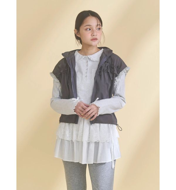 merry jenny「frill nylon jacket」|ダウンベスト・ベスト|