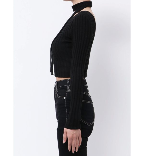 GYDA「チョーカー付きBACKオープンニットトップス」|ニット・セーター|