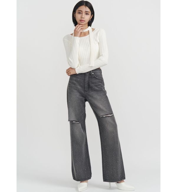 GYDA「チョーカー付きBACKオープンニットトップス」|ニット・セーター|