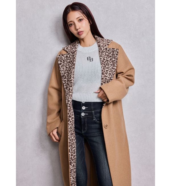 GYDA「leopard slim longコート」|ダウン|