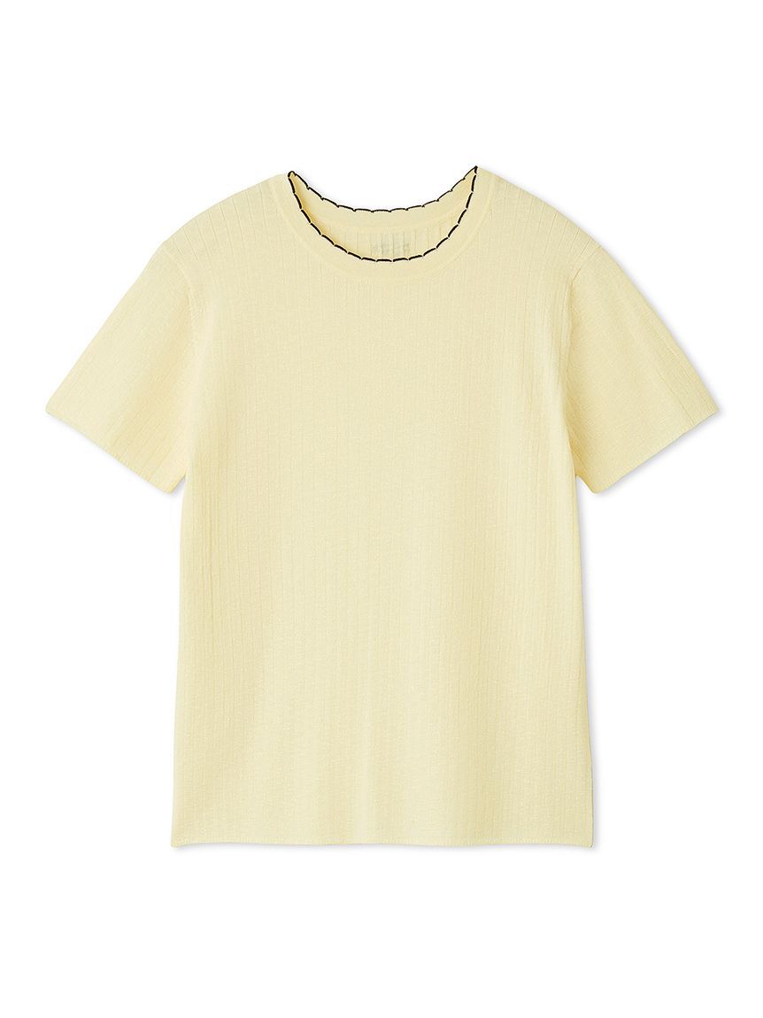 Mila Owen「【セットアップ対応】スカラップデザインアンサンブル半袖プルオーバー」|Tシャツ・カットソー|