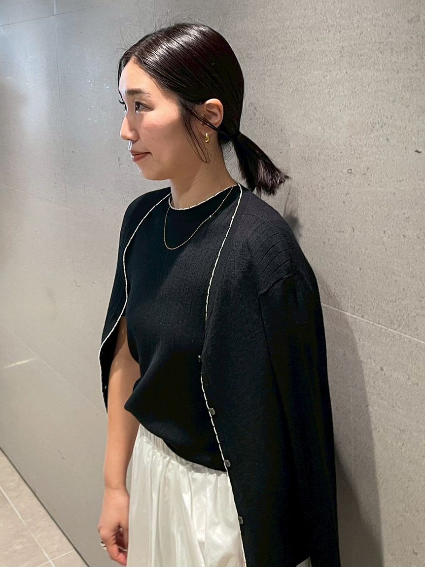 Mila Owen「【セットアップ対応】スカラップデザインアンサンブル半袖プルオーバー」|Tシャツ・カットソー|