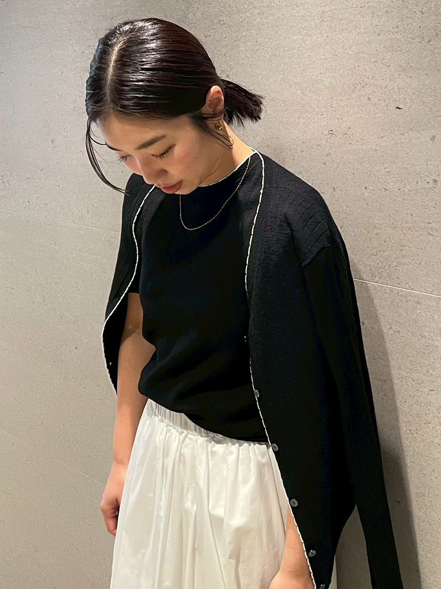 Mila Owen「【セットアップ対応】スカラップデザインアンサンブル半袖プルオーバー」|Tシャツ・カットソー|