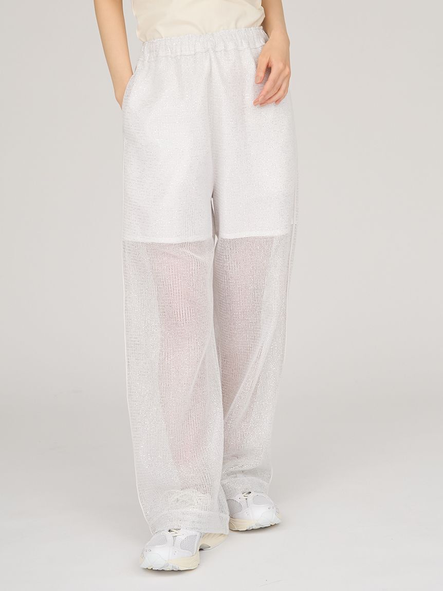 emmi atelier「ラメメッシュパンツ」|チノ|