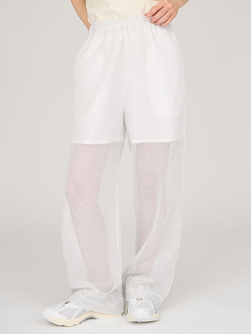 emmi atelier「ラメメッシュパンツ」|チノ|