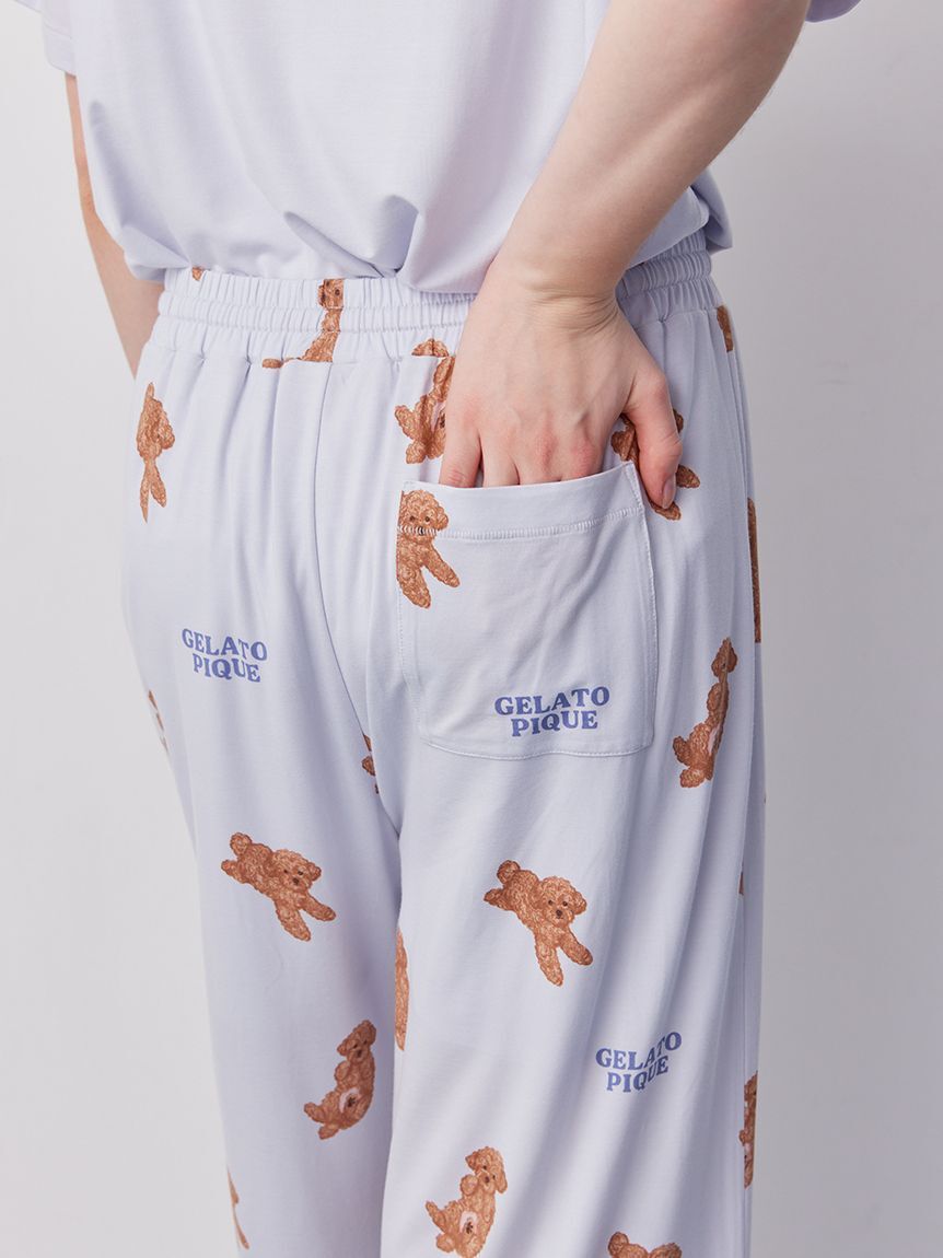 gelato pique「【ラッピング済み】ドッグワンポイントTシャツ&ロングパンツSET」|ルームウェア|
