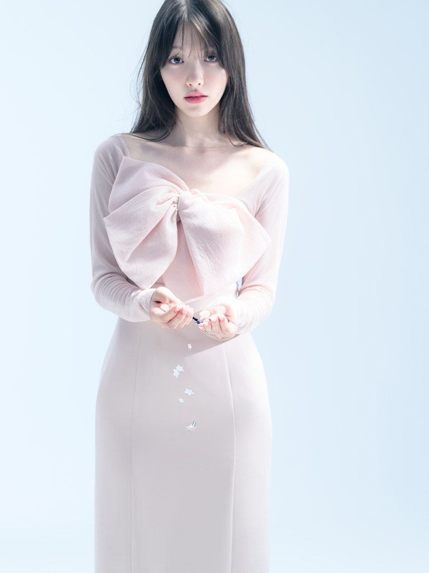 SNIDEL「オフショルリボンドレス【カンヘウォン着用】」|ドレス|