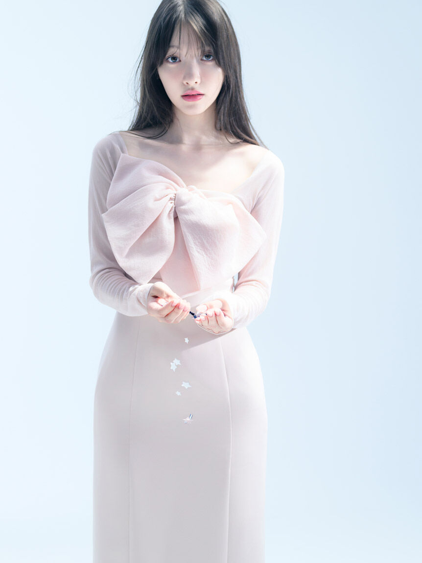 SNIDEL「オフショルリボンドレス【カンヘウォン着用】」|ドレス|