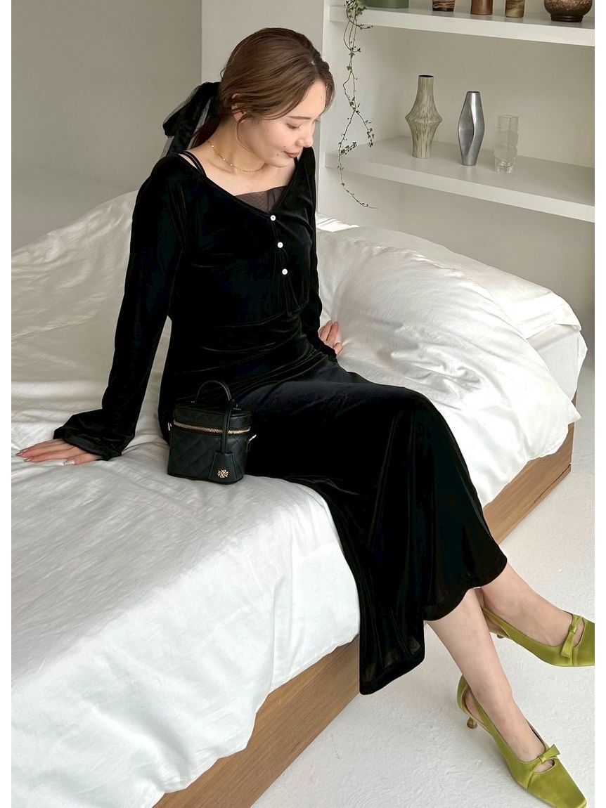 FRAY I.D「シアーベロアカーデ&キャミワンピース」|ワンピース|