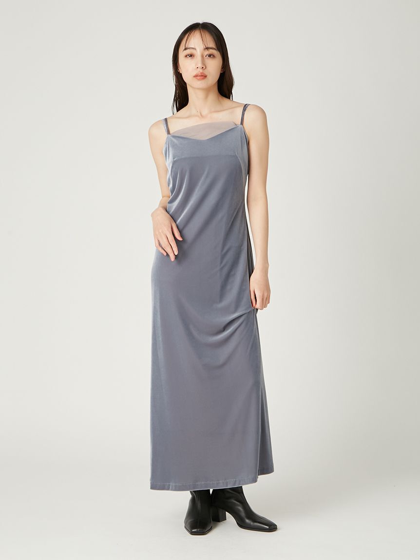 FRAY I.D「シアーベロアカーデ&キャミワンピース」|ワンピース|