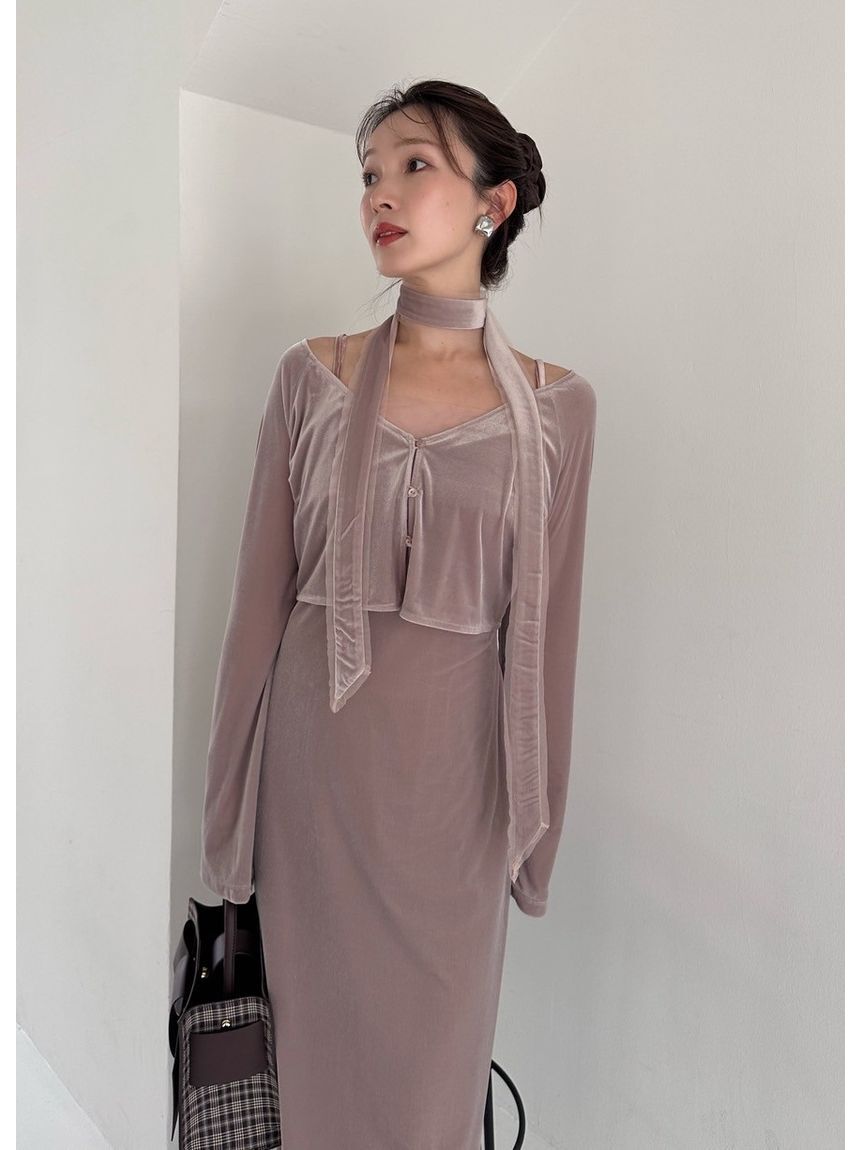 FRAY I.D「シアーベロアカーデ&キャミワンピース」|ワンピース|