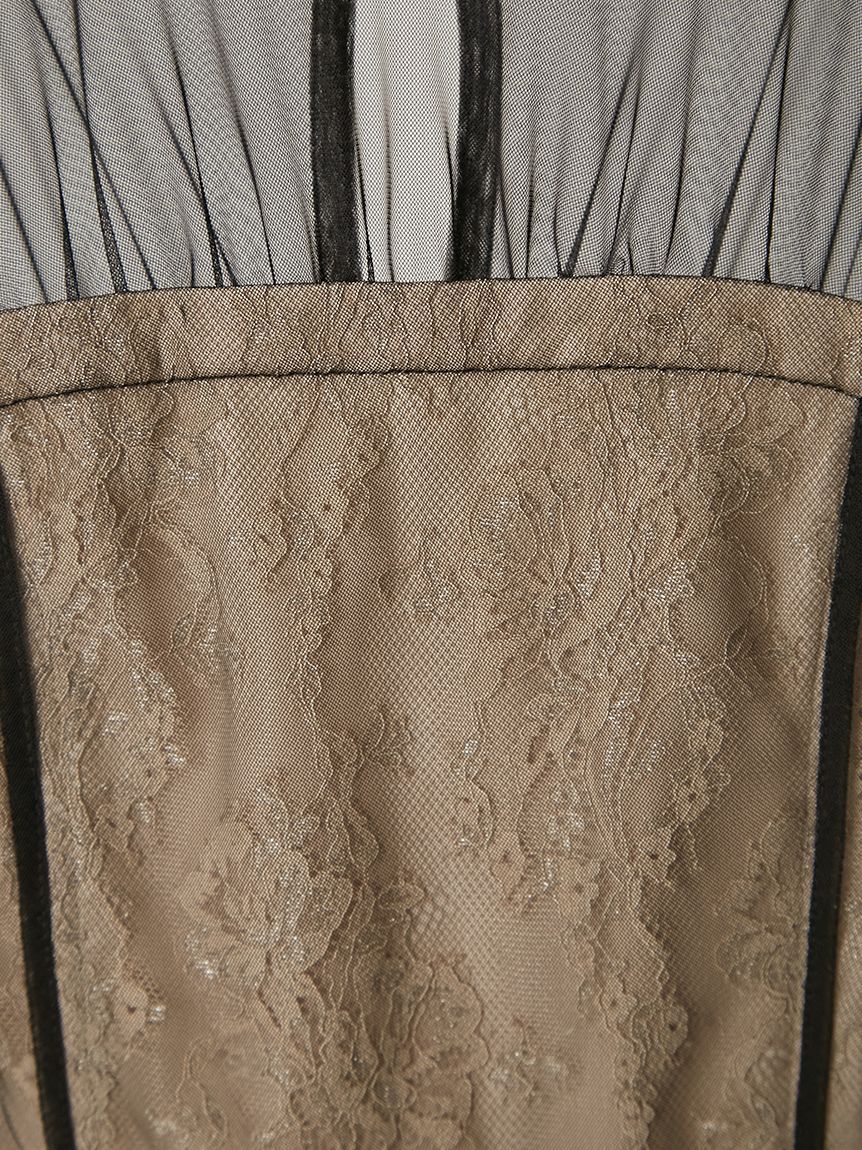 FRAY I.D「ラメフラワーチュールレイヤードレス」|ドレス|