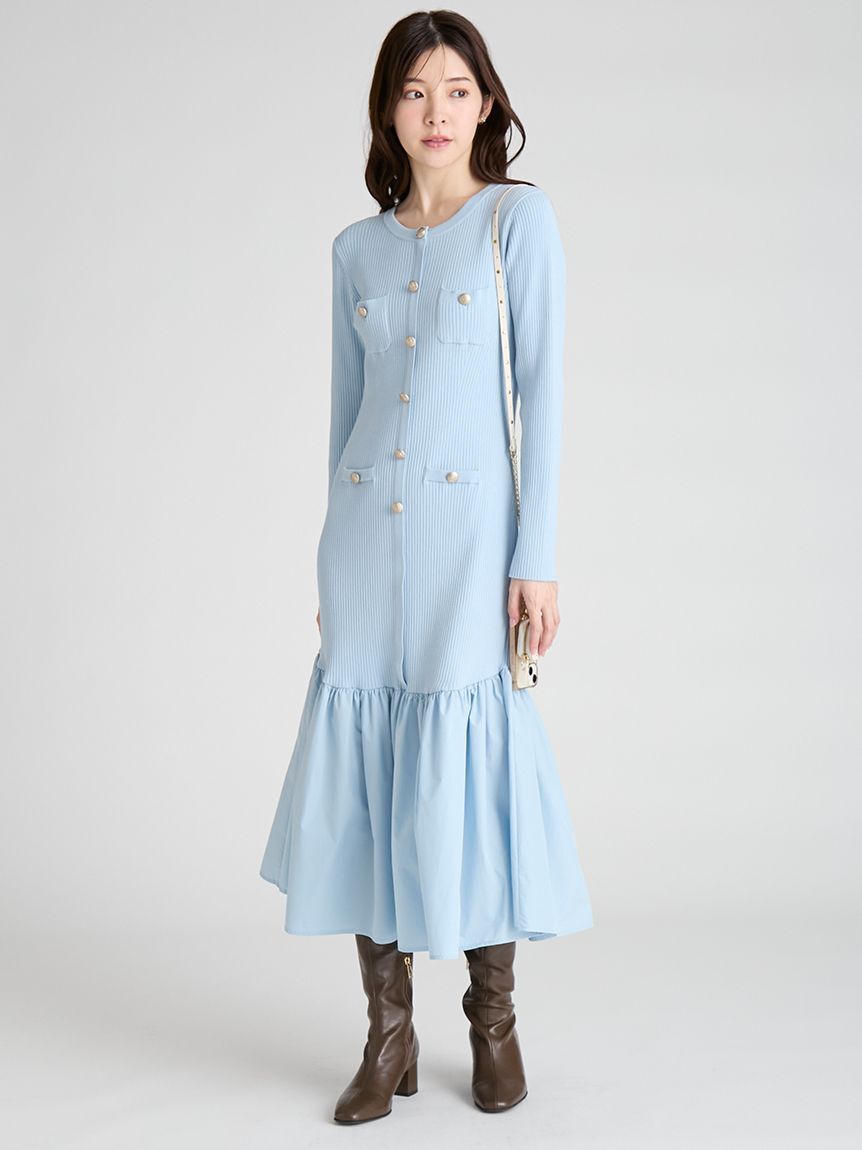 CELFORD「タフタドッキングマーメイドニットワンピース」|ワンピース|