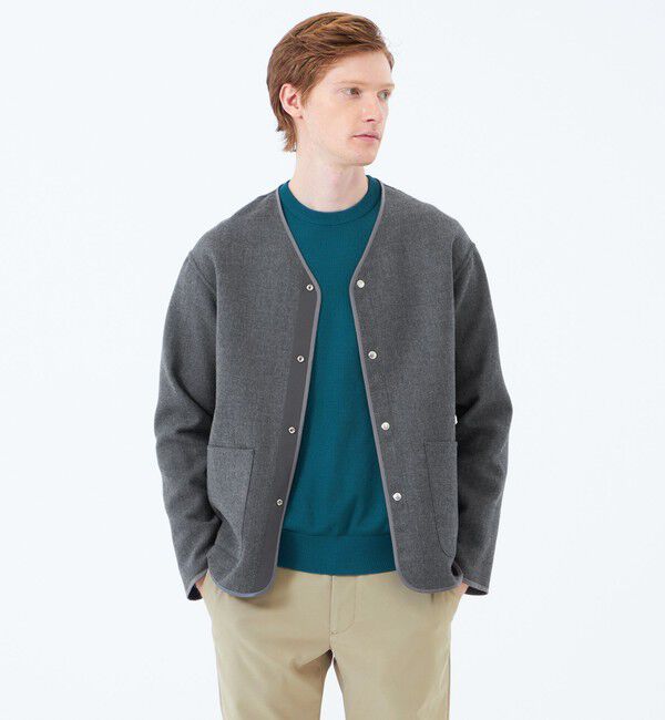 MACKINTOSH PHILOSOPHY「ノーカラージャケット 高密度リバークロス」|ブルゾン・スタジャン|