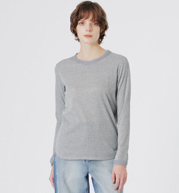  「ラメリブプルオーバー」|Tシャツ・カットソー|グレー
