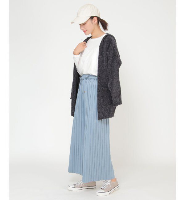 ikka「スウェードプリーツワイドパンツ」|その他|