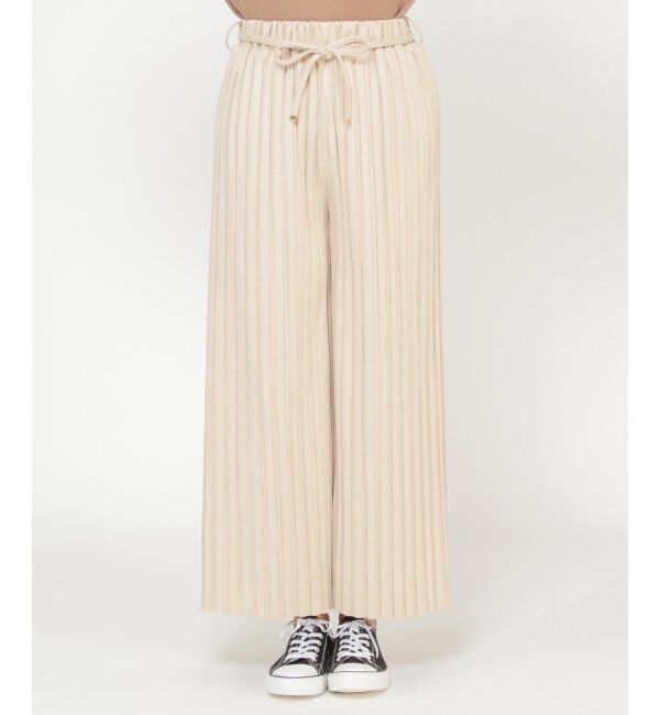 ikka「スウェードプリーツワイドパンツ」|その他|