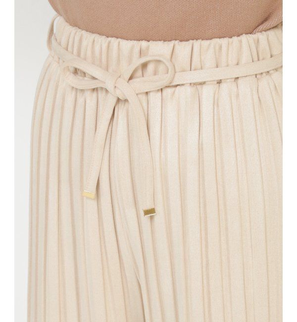 ikka「スウェードプリーツワイドパンツ」|その他|