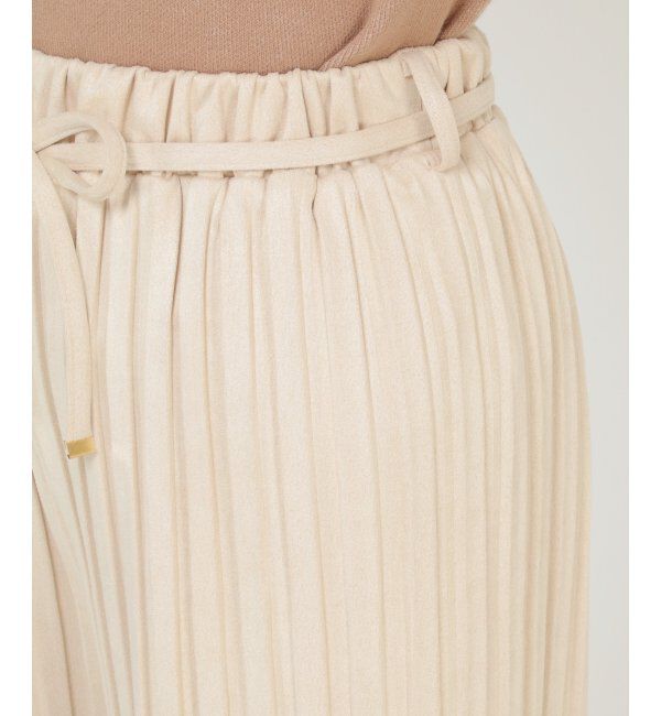 ikka「スウェードプリーツワイドパンツ」|その他|