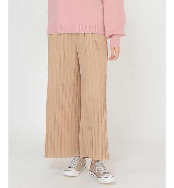 ikka「スウェードプリーツワイドパンツ」|その他|クルミ