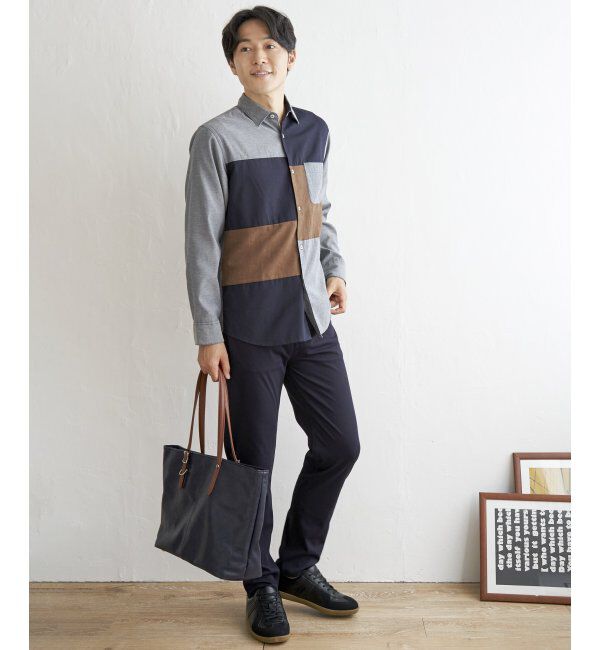 ikka「オックスブロックス切り替えシャツ」|シャツ・ブラウス|