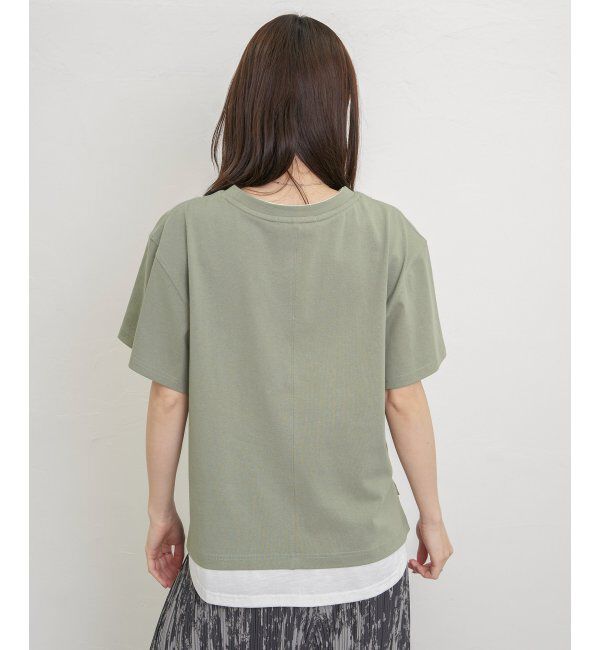 ikka「コットンUSA袖刺繍レイヤーTシャツ」|その他|