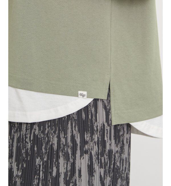 ikka「コットンUSA袖刺繍レイヤーTシャツ」|その他|