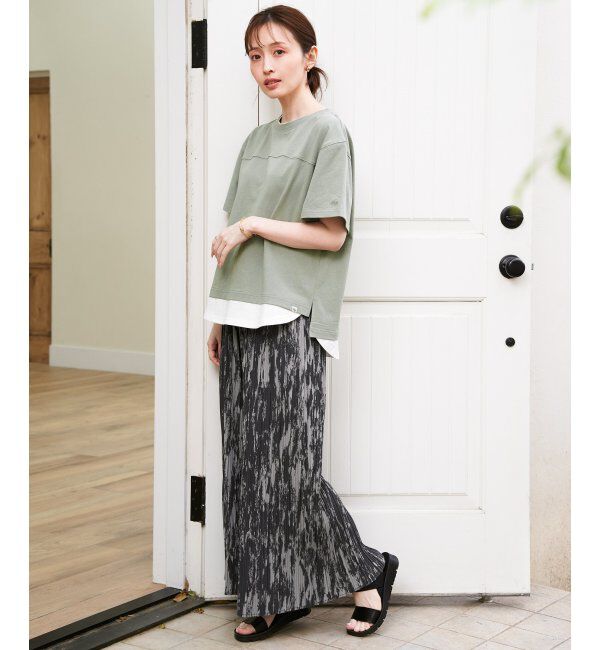 ikka「コットンUSA袖刺繍レイヤーTシャツ」|その他|