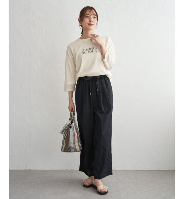 ikka「【2点セット】シア－ロゴプリント 7分袖プルオーバーセット」|その他|