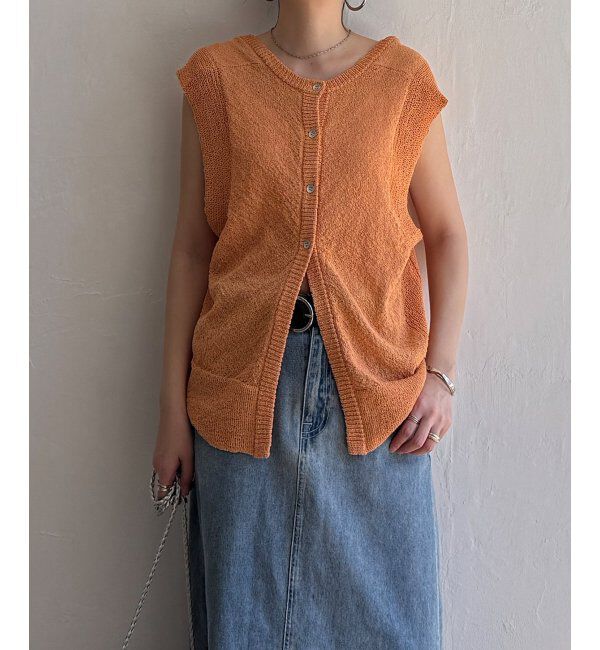 Lbc with Life「ミニブークレ2WAYベスト」|ニット・セーター|