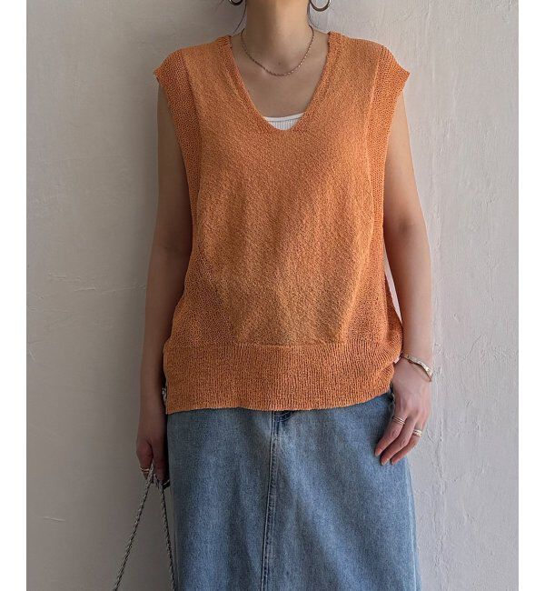 Lbc with Life「ミニブークレ2WAYベスト」|ニット・セーター|