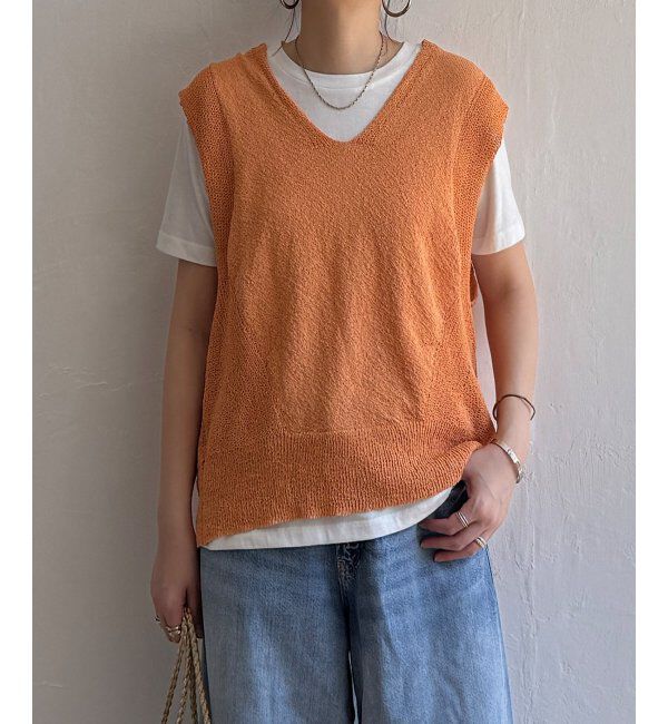 Lbc with Life「ミニブークレ2WAYベスト」|ニット・セーター|