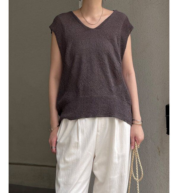 Lbc with Life「ミニブークレ2WAYベスト」|ニット・セーター|