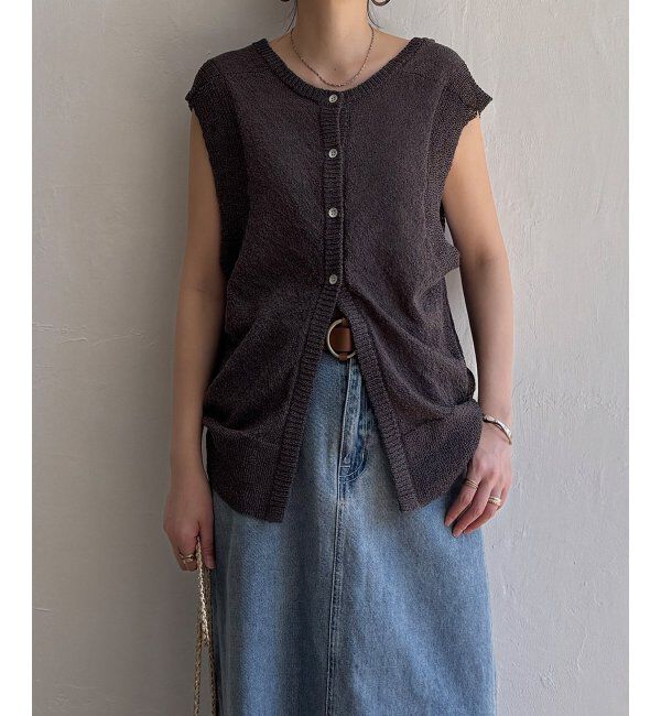 Lbc with Life「ミニブークレ2WAYベスト」|ニット・セーター|