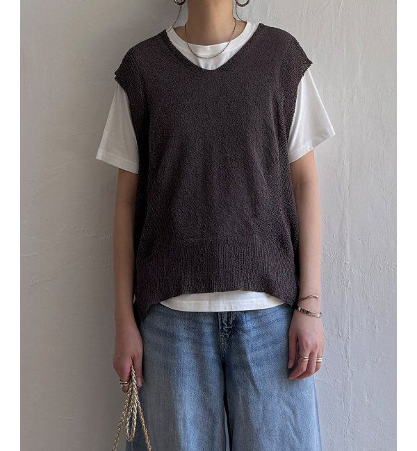 Lbc with Life「ミニブークレ2WAYベスト」|ニット・セーター|