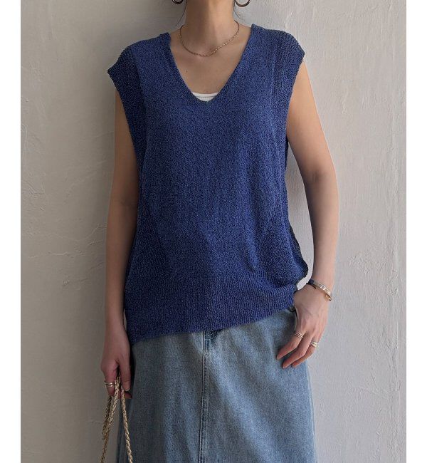 Lbc with Life「ミニブークレ2WAYベスト」|ニット・セーター|