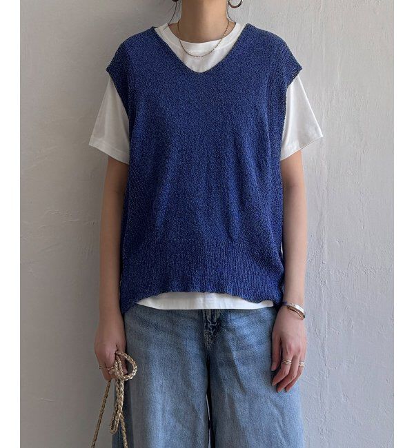 Lbc with Life「ミニブークレ2WAYベスト」|ニット・セーター|