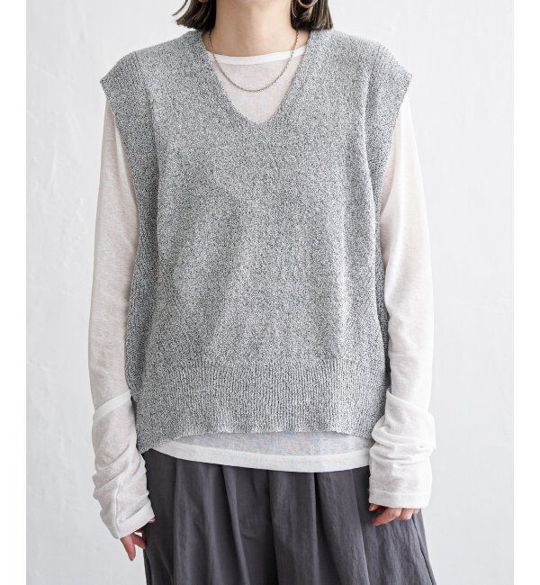 Lbc with Life「ミニブークレ2WAYベスト」|ニット・セーター|