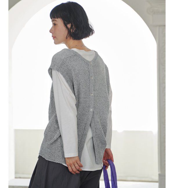 Lbc with Life「ミニブークレ2WAYベスト」|ニット・セーター|