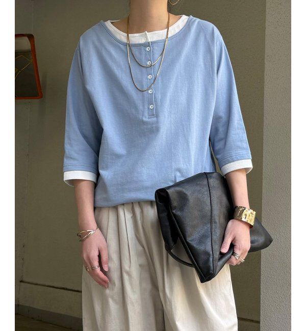 Lbc with Life「ヘンリーネックレイヤー7分袖Tシャツ」|その他|