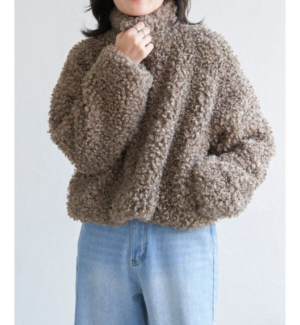 VENCE share style「プードルファースタンドジャケット/スタンドカラー/ショートジャケット」|ブルゾン・スタジャン|