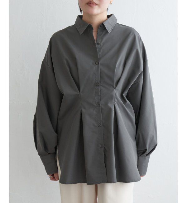 VENCE share style「ブロードウエストタックシャツ」|シャツ・ブラウス|チャコール